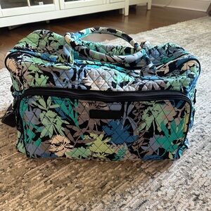 Vera Bradley Blue/White Weekender Tote Bag (Excellent Condition)